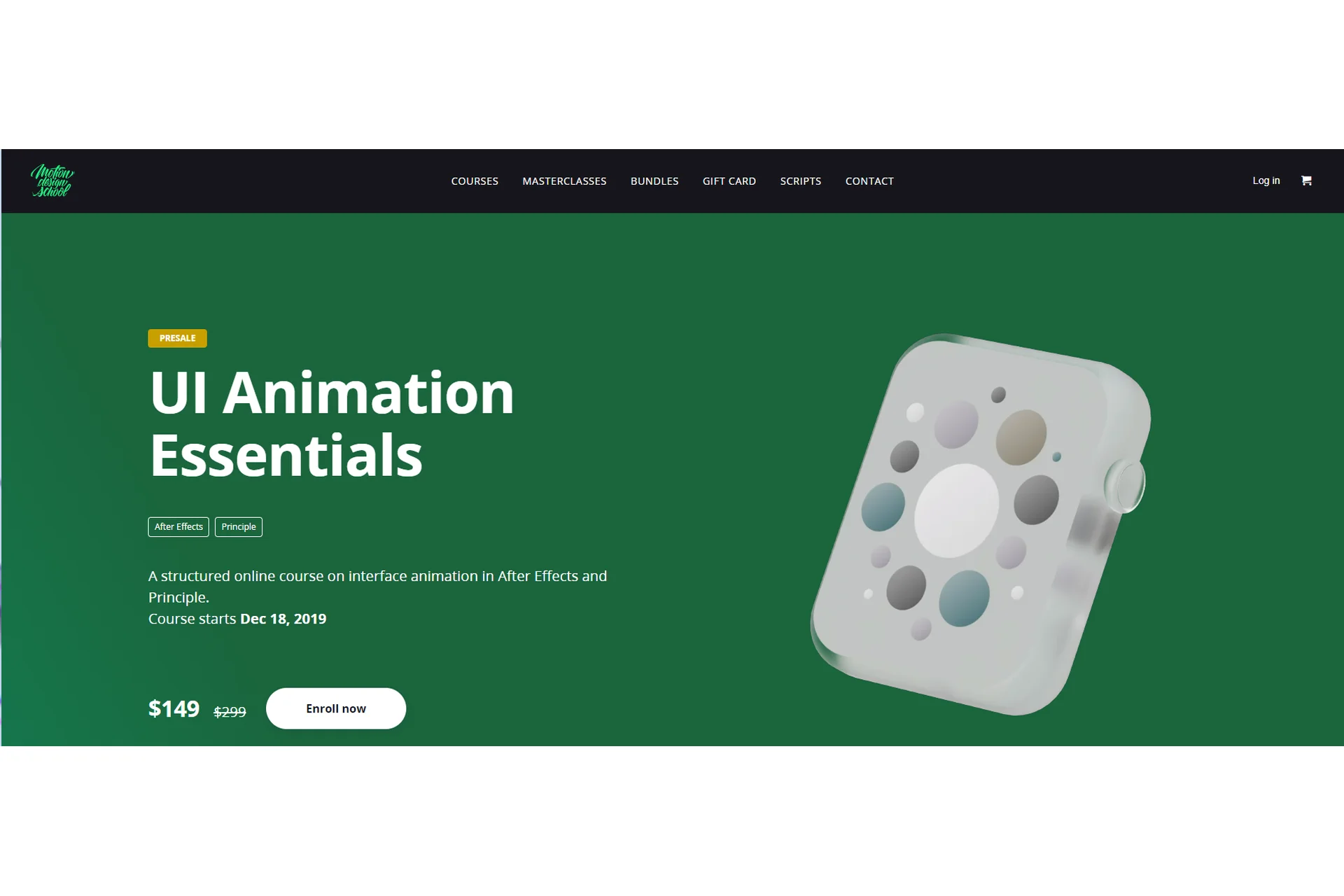[Motion Design School] UI Animation Essentials, 2019, фото 1 из 1.