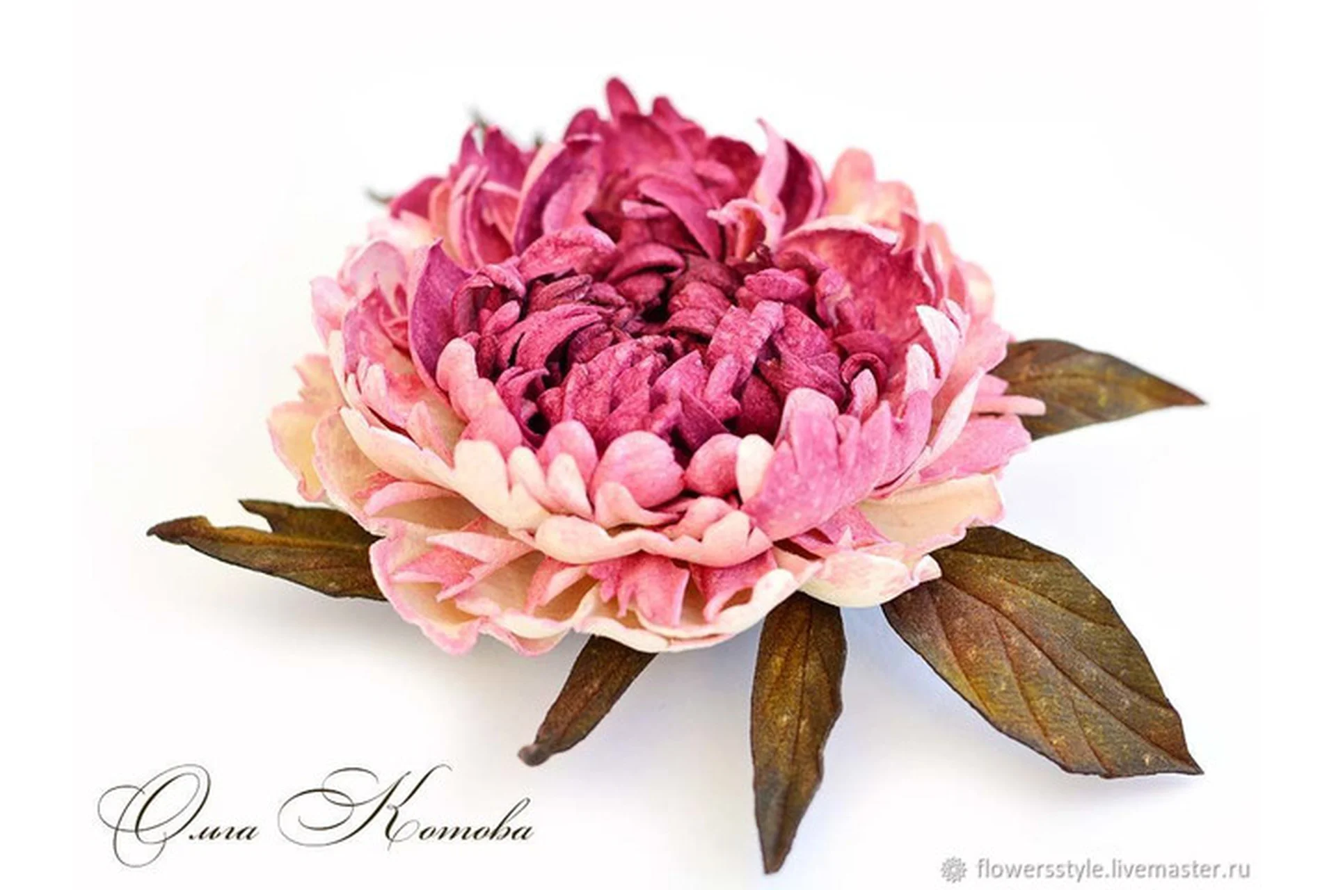 Пион из кожи (Ольга Котова), фото 1 из 1.