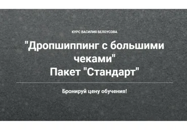 Дропшиппинг с большими чеками 3.0. Пакет «Стандарт» (Василий Белоусов)