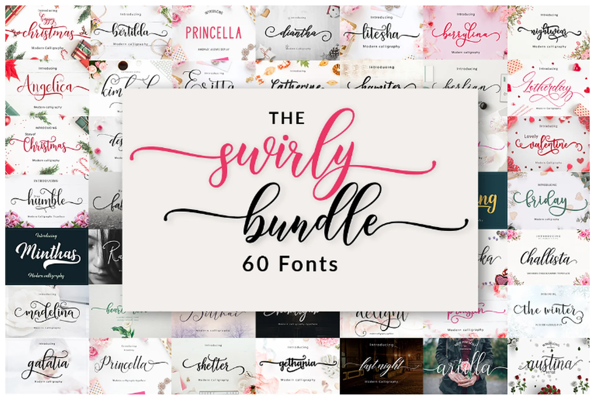 [Creativefabrica] The Swirly Fonts Bundle (Amarlettering), фото 1 из 1.