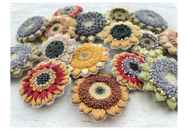 [raznotravye] PDF курс по вышивке брошей Подсолнухи (Юлия Тарасенкова)