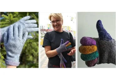 Перчатки с пухом ангорского кролика  (Елена Найдёнова)