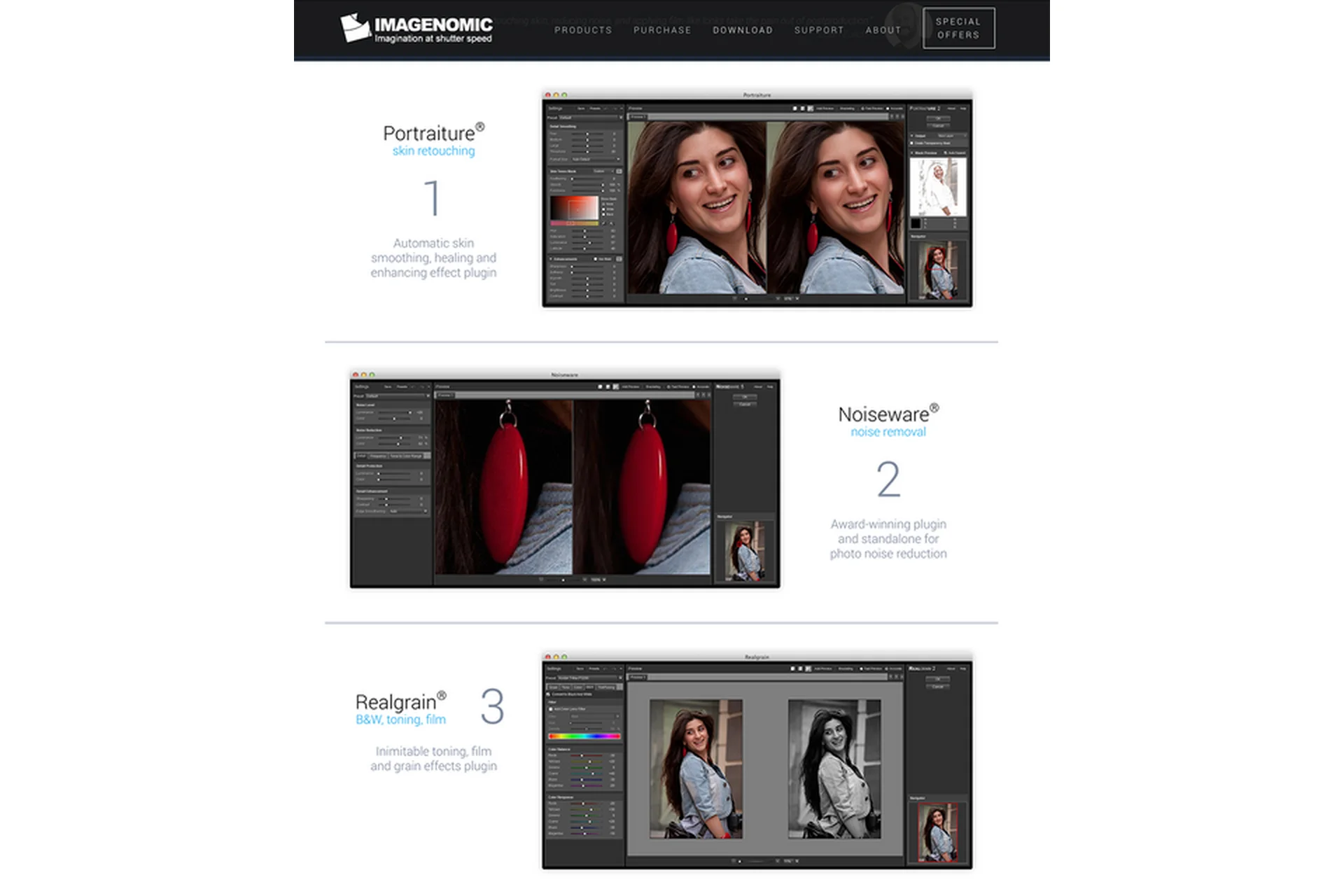 [imagenomic.com] Плагины для Photoshop Imagenomic: Portraiture, Noiseware, Real Grain для MacOS, фото 1 из 1.