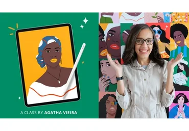 [Agatha Vieira] Цифровой портрет с ограниченной цветовой палитрой в Procreate
