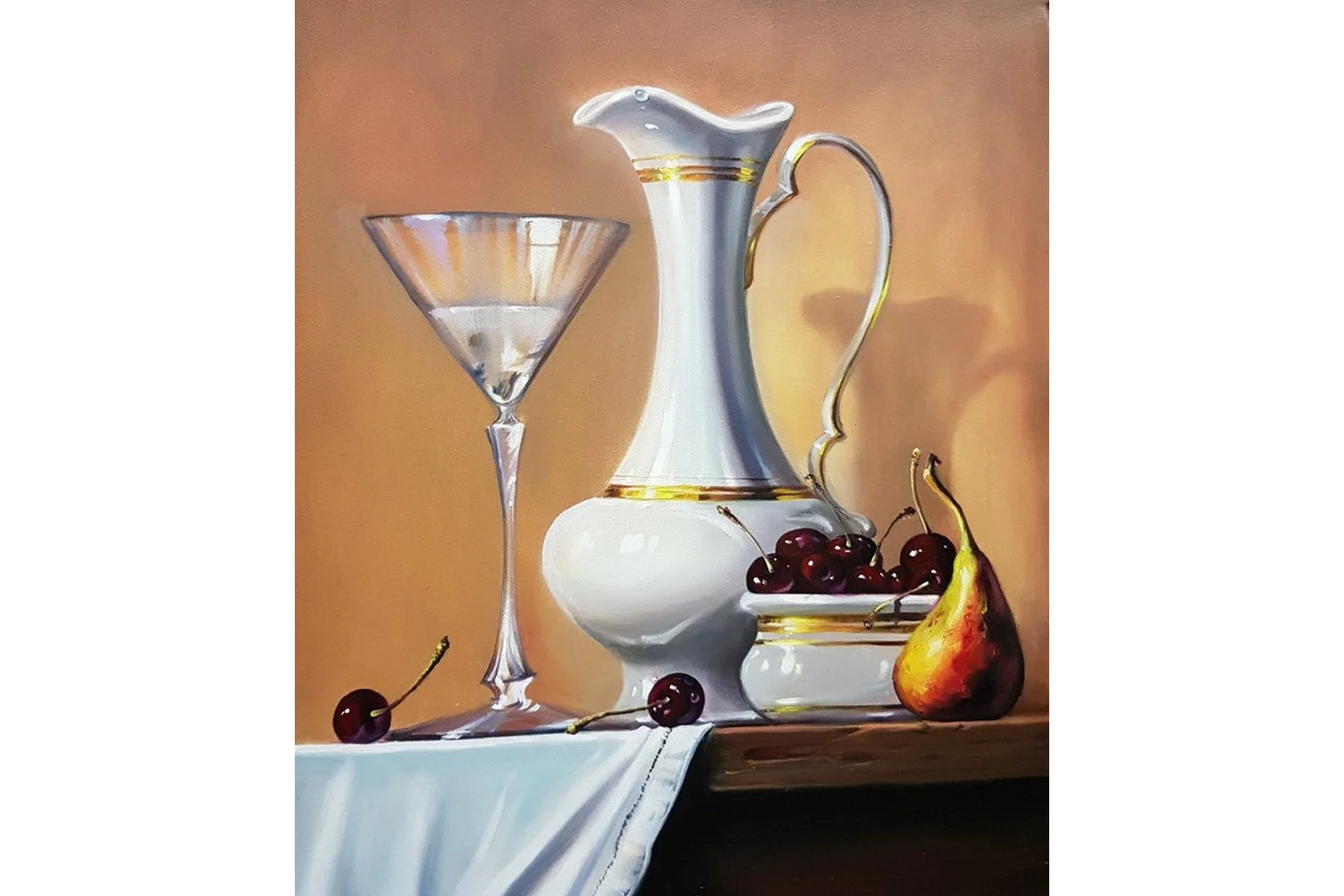 [Студия Живописи] Кувшин с грушей и вишней (Ольга Базанова), фото 1 из 1.