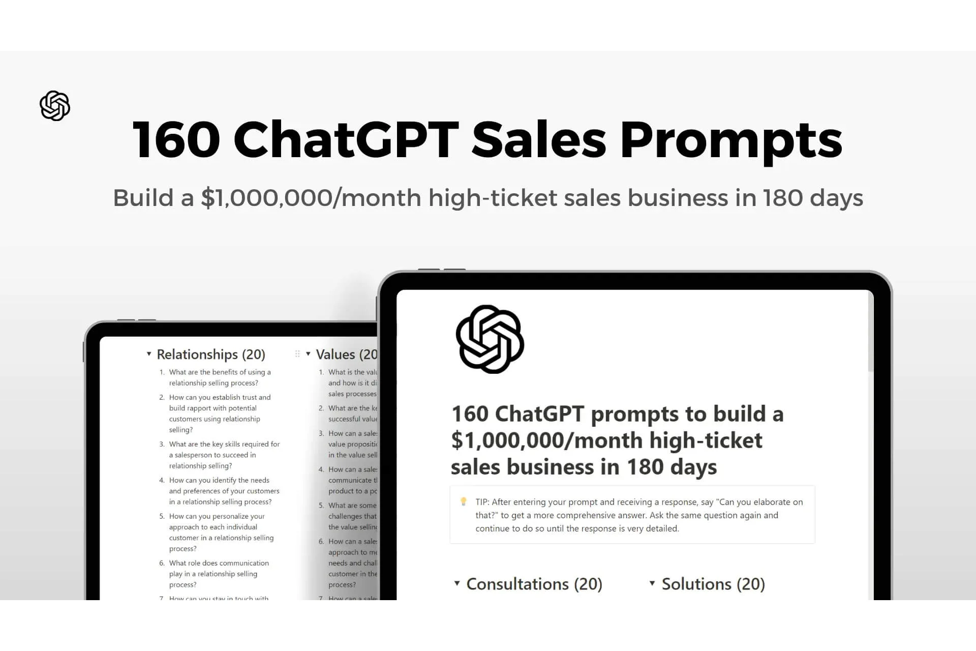 1662 ChatGPT prompts to build high-ticket sales / 1662 запроса ChatGPT для продаж (iNotion), фото 1 из 1.