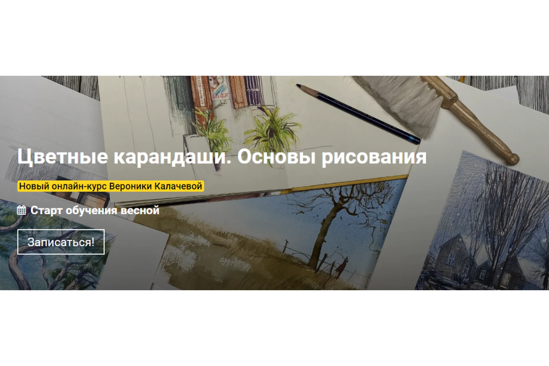 [kalachevaschool] Цветные карандаши. Основы рисования. Тариф Стандарт (Вероника Калачева), фото 1 из 1.