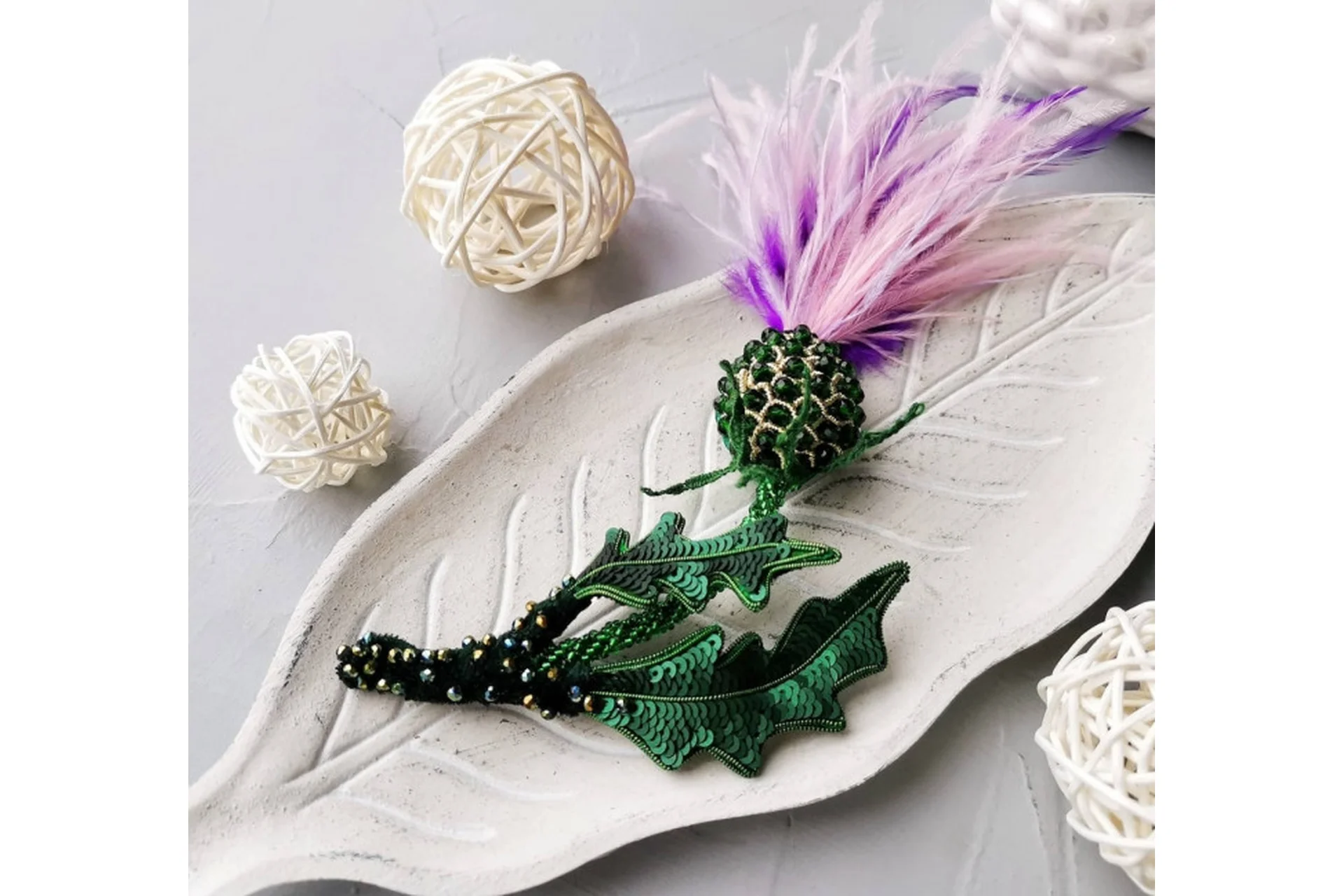 [peyakh-school] Брошь 3d Весенний Чертополох (Ангелина Пеях), фото 1 из 1.