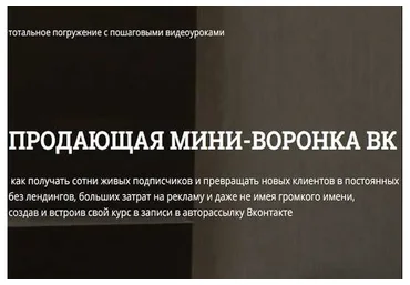 Продающая мини воронка VK (Светлана Еремина)