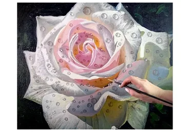 [Живопись Маслом] Белая роза: гиперреализм (Надежда Ильина)