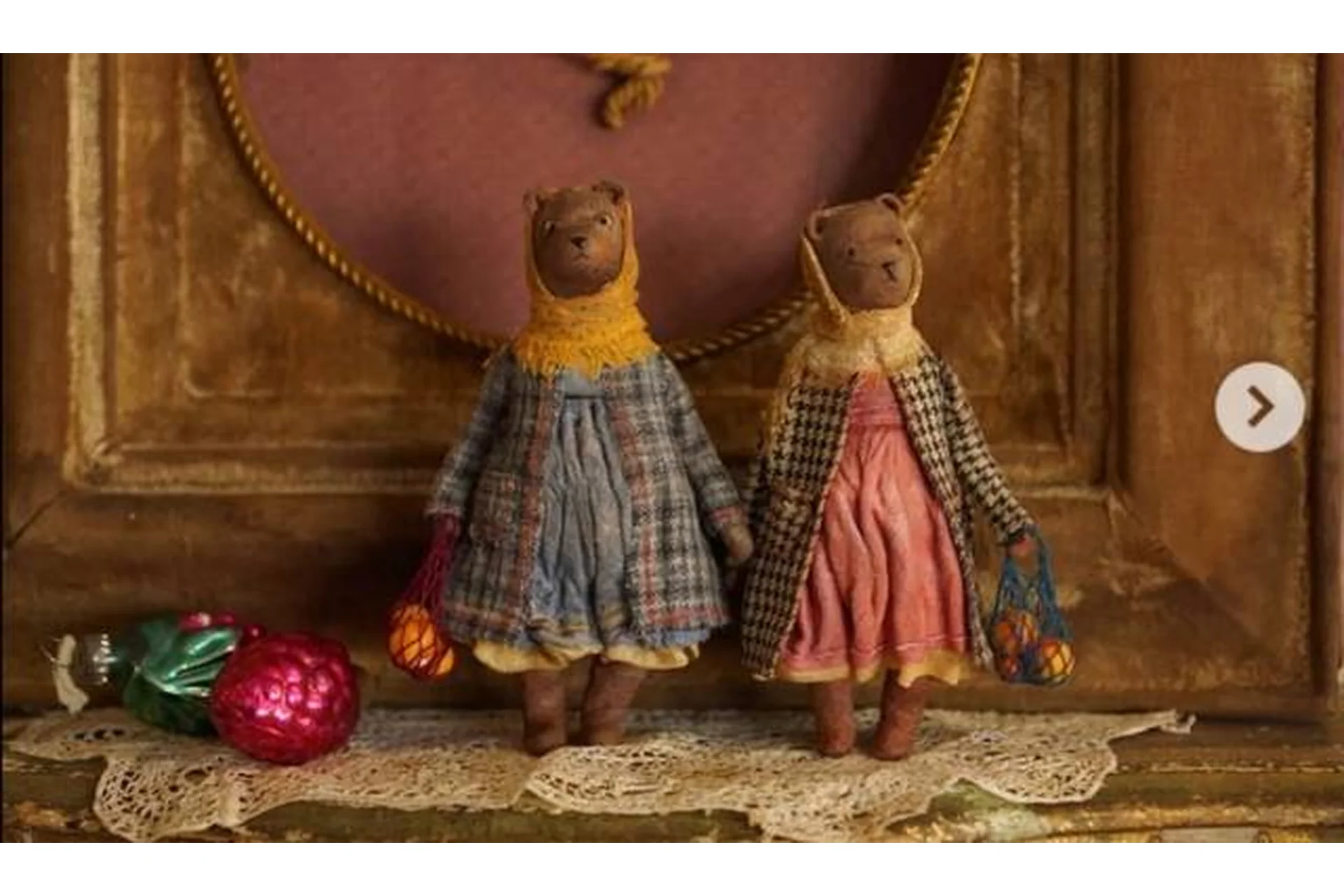 Ватная елочная игрушка Коза, мишка, кошка (Наталья Привалова), фото 1 из 1.