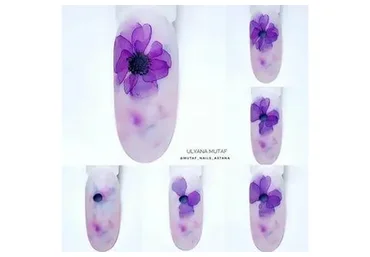Акварель в нэйл арт (Ульяна Мутаф)