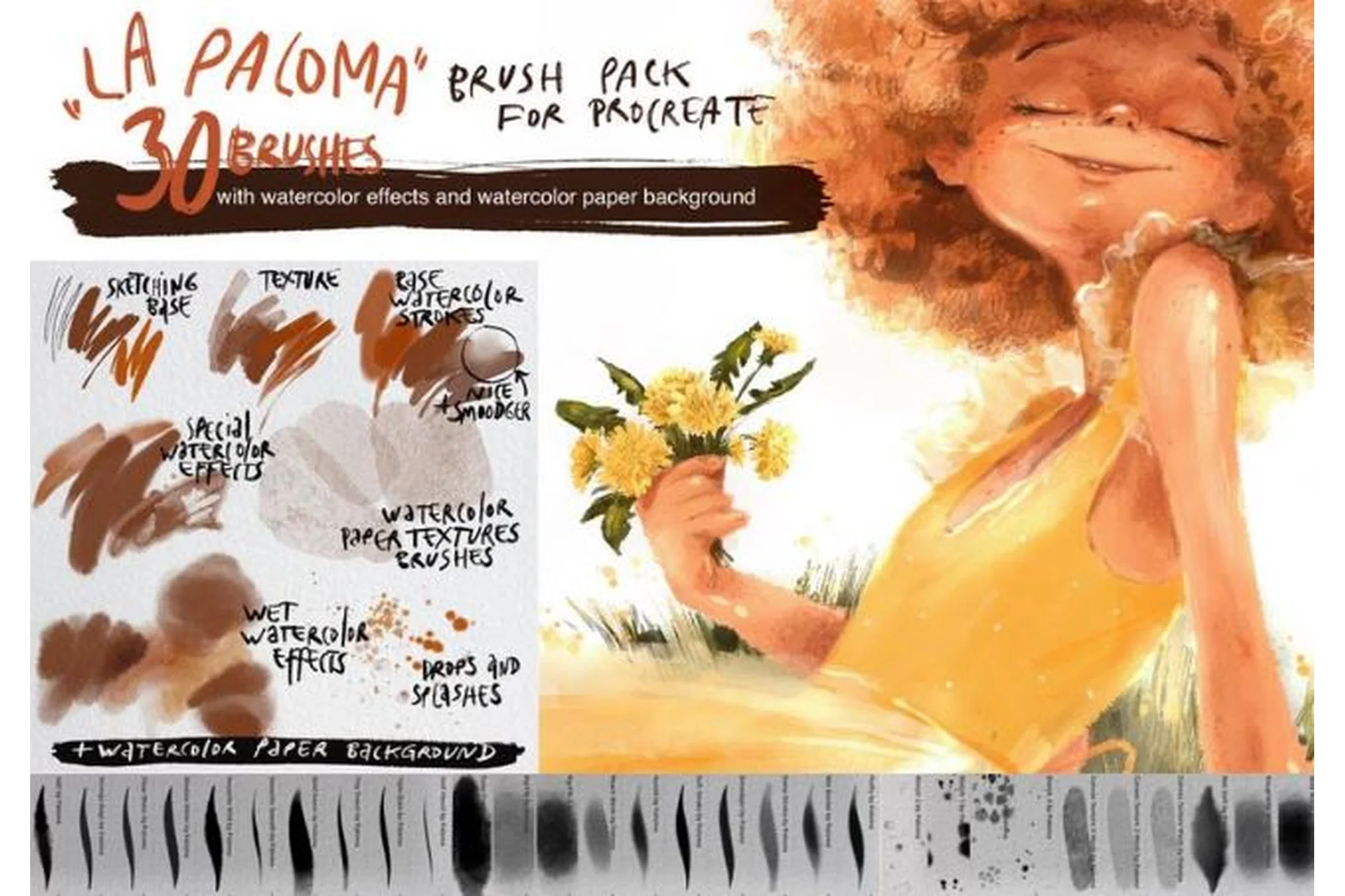 Набор кистей для Procreate «La Paloma» (Аксинья La Paloma), фото 1 из 1.