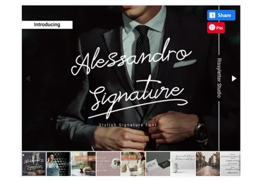 [Creativefabrica] Alessandro Signature Font (Rissyletter Studio)