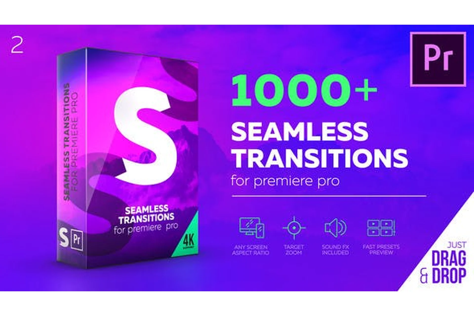 [Videohive] Бесшовные переходы для Premiere Pro. Seamless Transitions for Premiere Pro, фото 1 из 1.