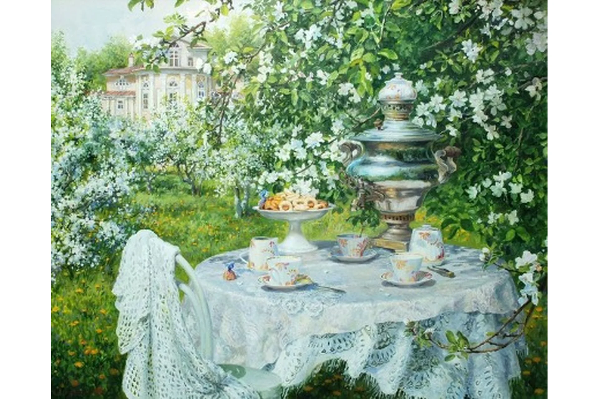 [Студия Живописи] Самовар в саду (Ольга Базанова), фото 1 из 1.