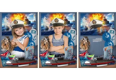 [PSD] Детский фотошаблон к 23 февраля «Морской бой» (nosorog)