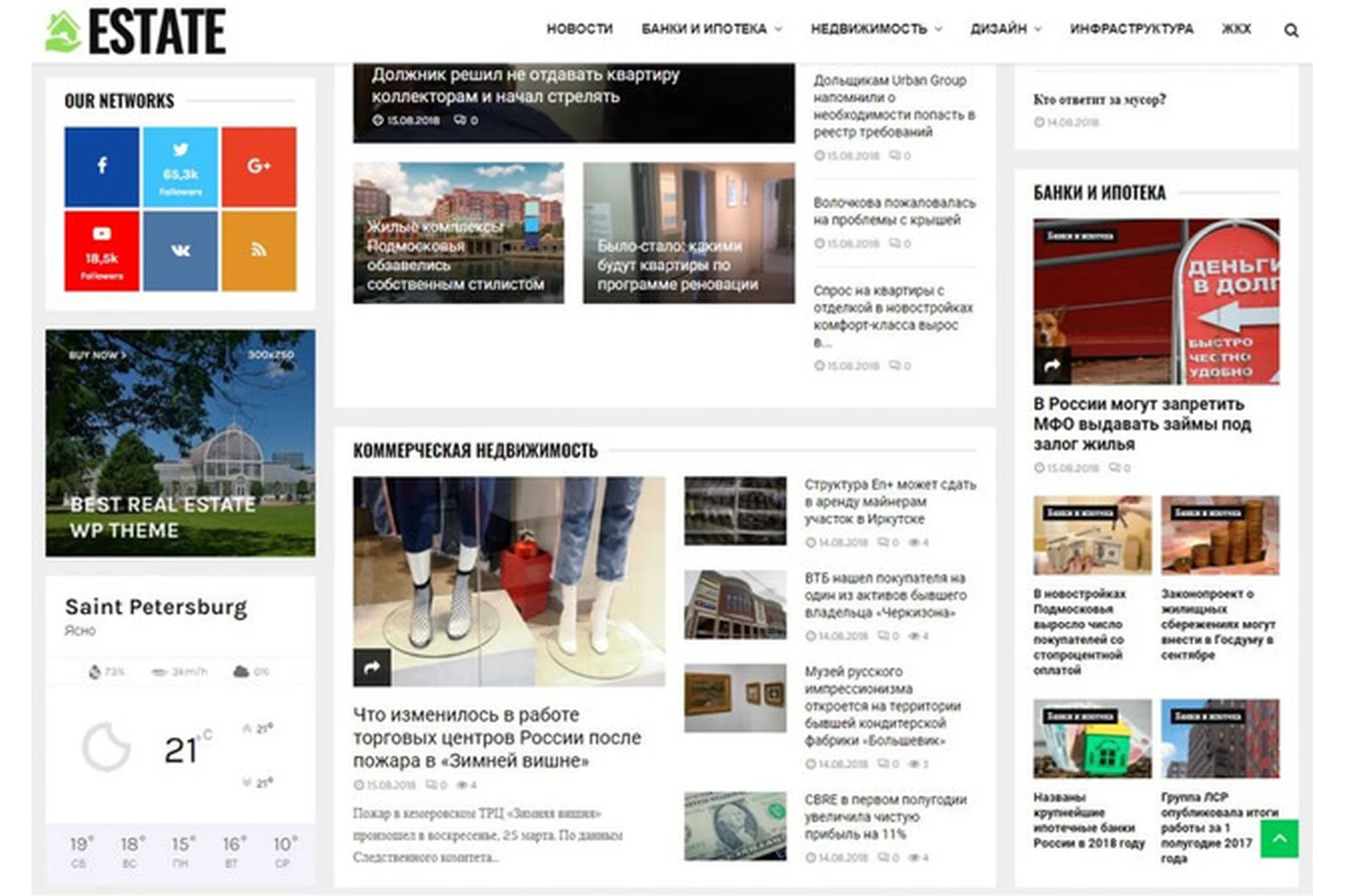 Автонаполняемый сайт о недвижимости - Estate, фото 1 из 1.