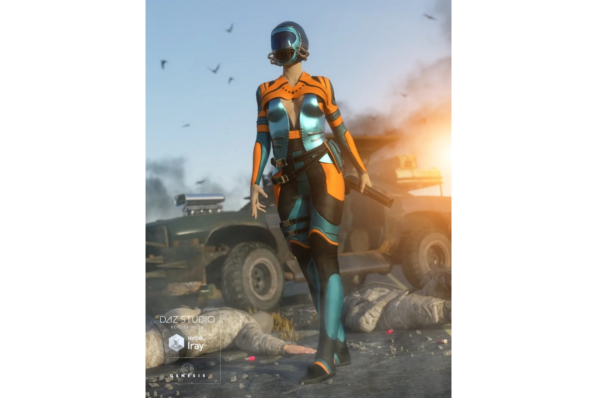 [Daz3D] The Guardian Outfit for Genesis 3 Females (Arien), фото 1 из 1.