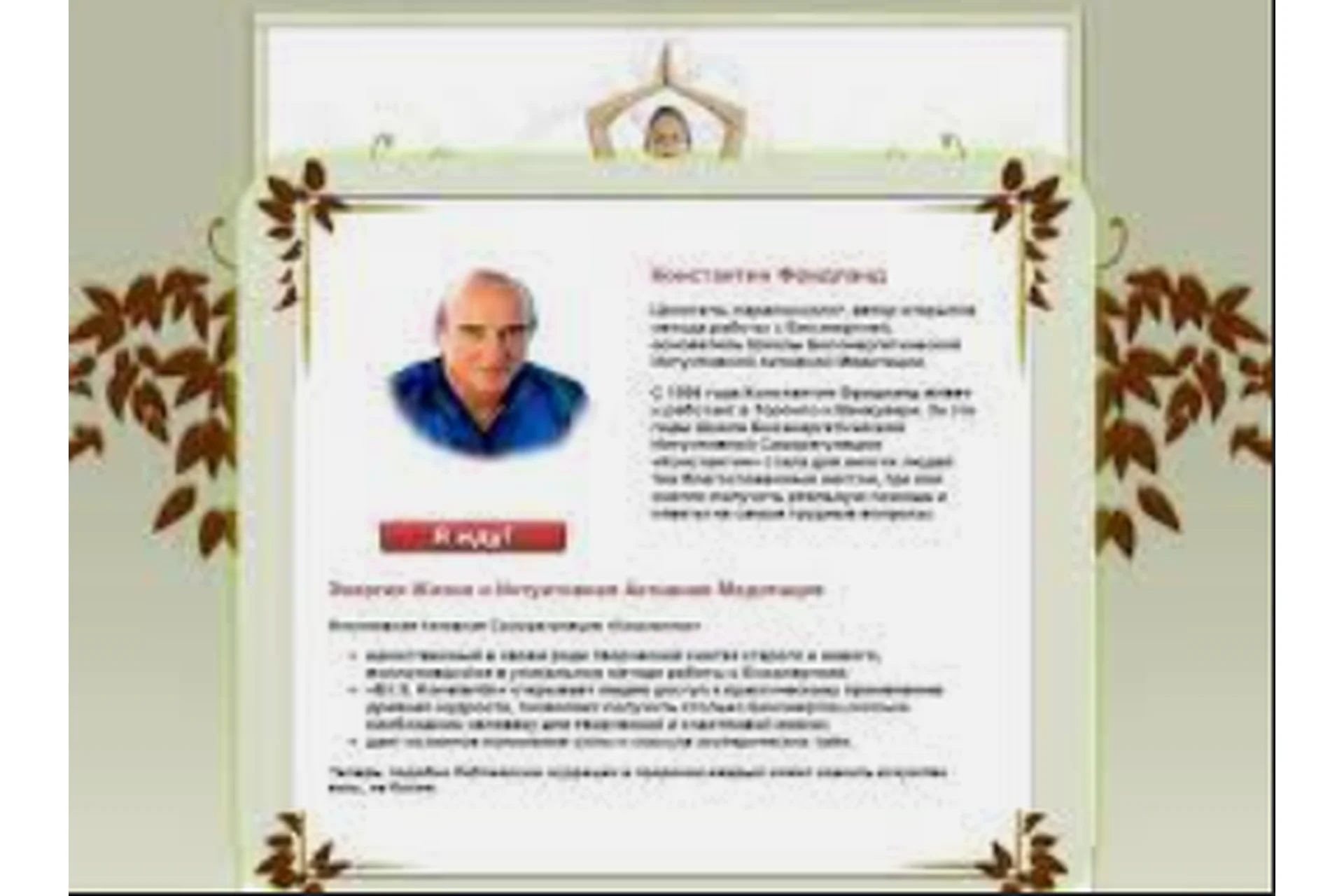 [Школа интуитивной активной медитации] Интуитивная активная медитация (Константин Фридланд), фото 1 из 1.