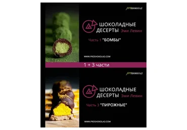 Шоколадные десерты. Часть 1 «Бомбы» + Часть 3 «Пирожные» (Наталия Спитэри, Эми Левин)