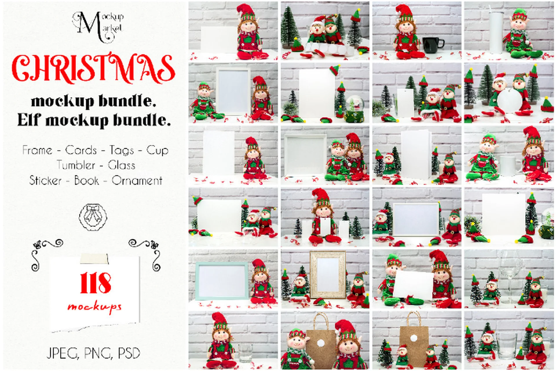 [Creativefabrica] Christmas Elf Mockup Bundle (OK-Design), фото 1 из 1.