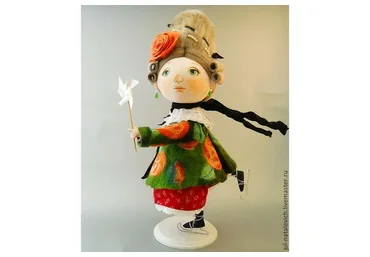 Текстильная кукла с поворачивающейся головой (Юлия Наталевич)