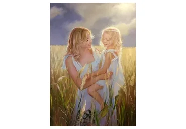 Мама с дочкой. Картина на заказ (Игорь Сахаров)