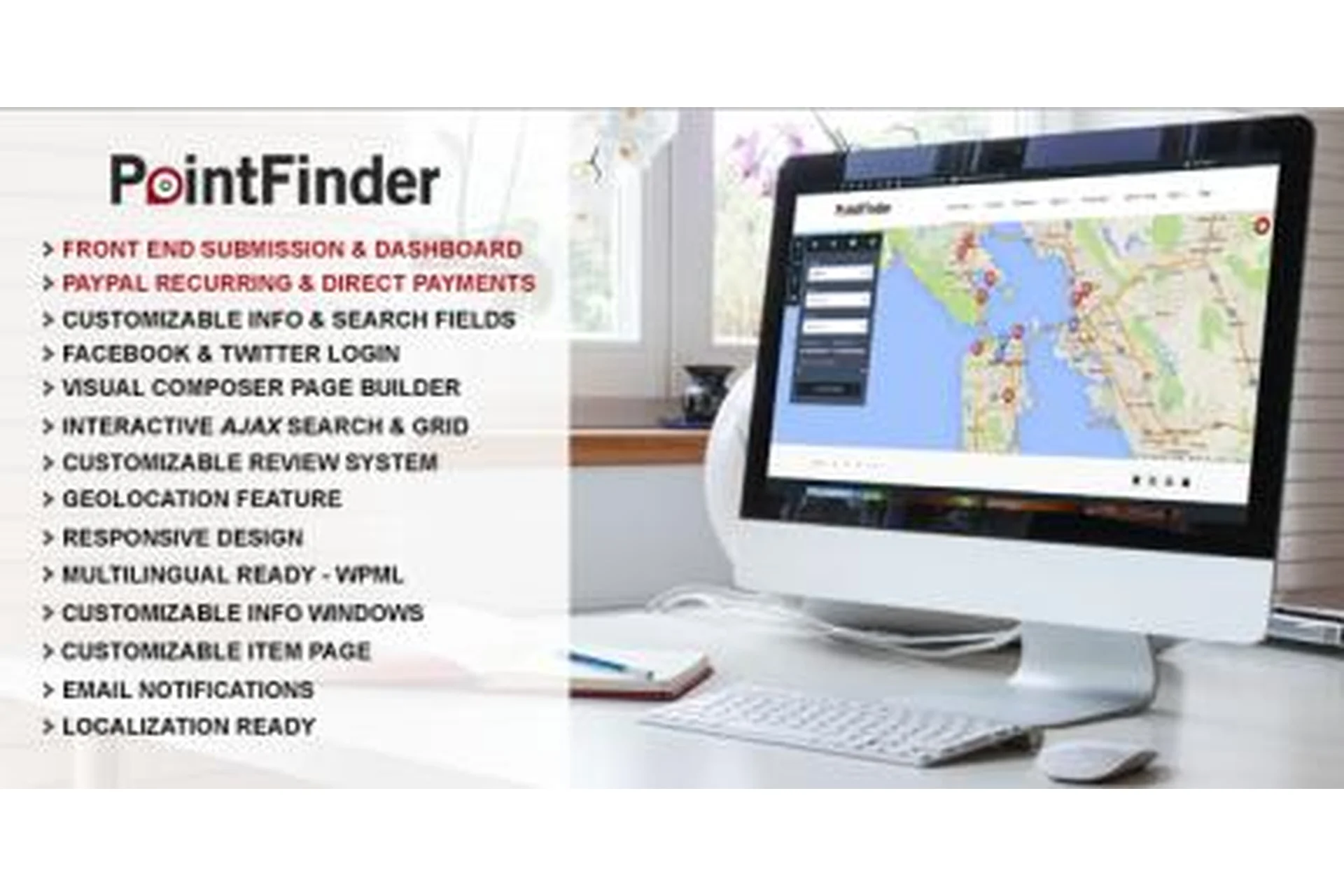 [themeforest] Point Finder v1.6.4 - Versatile Directory and Real Estate, фото 1 из 1.