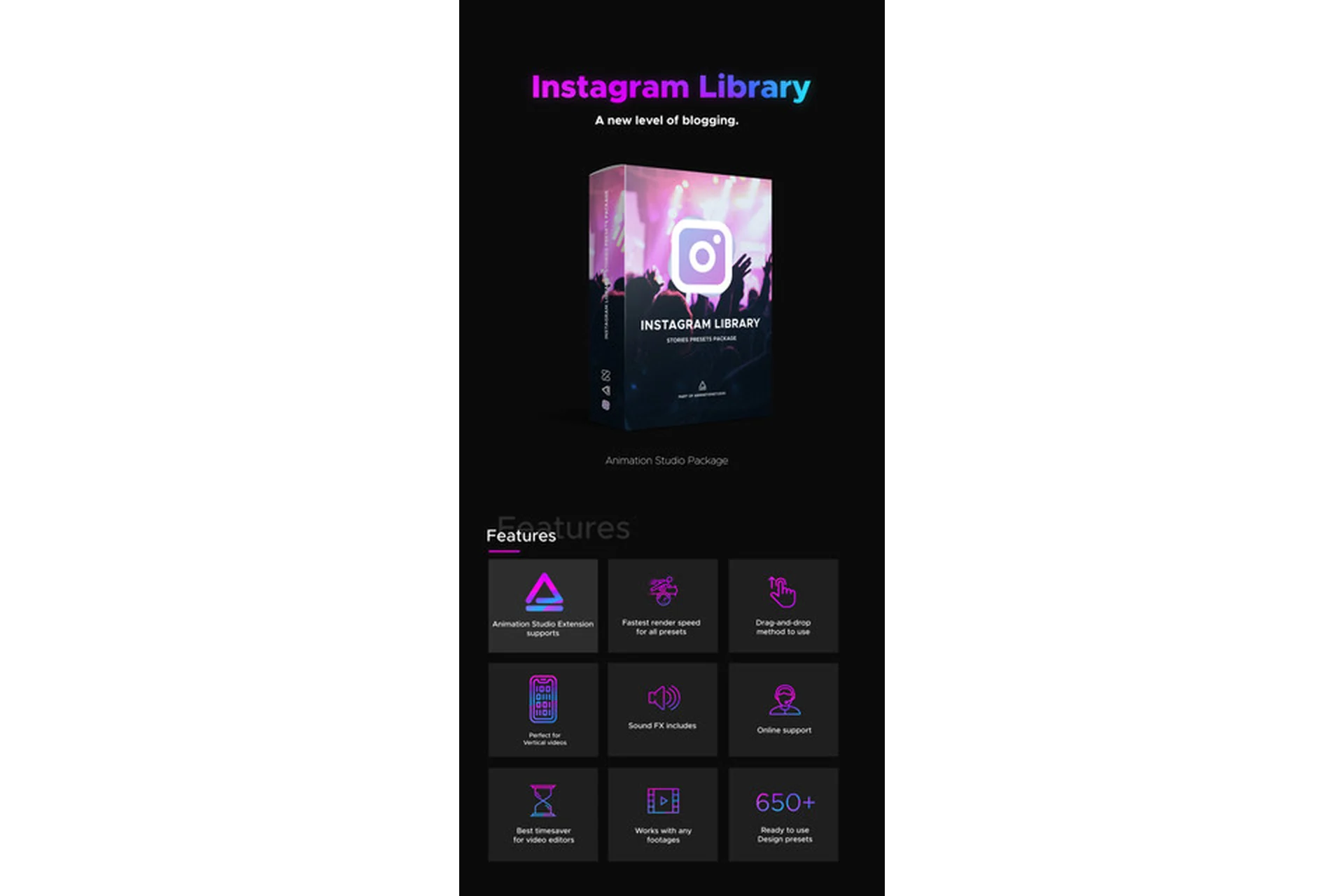 [videohive] Instagram Library - Stories Presets Package, фото 1 из 1.