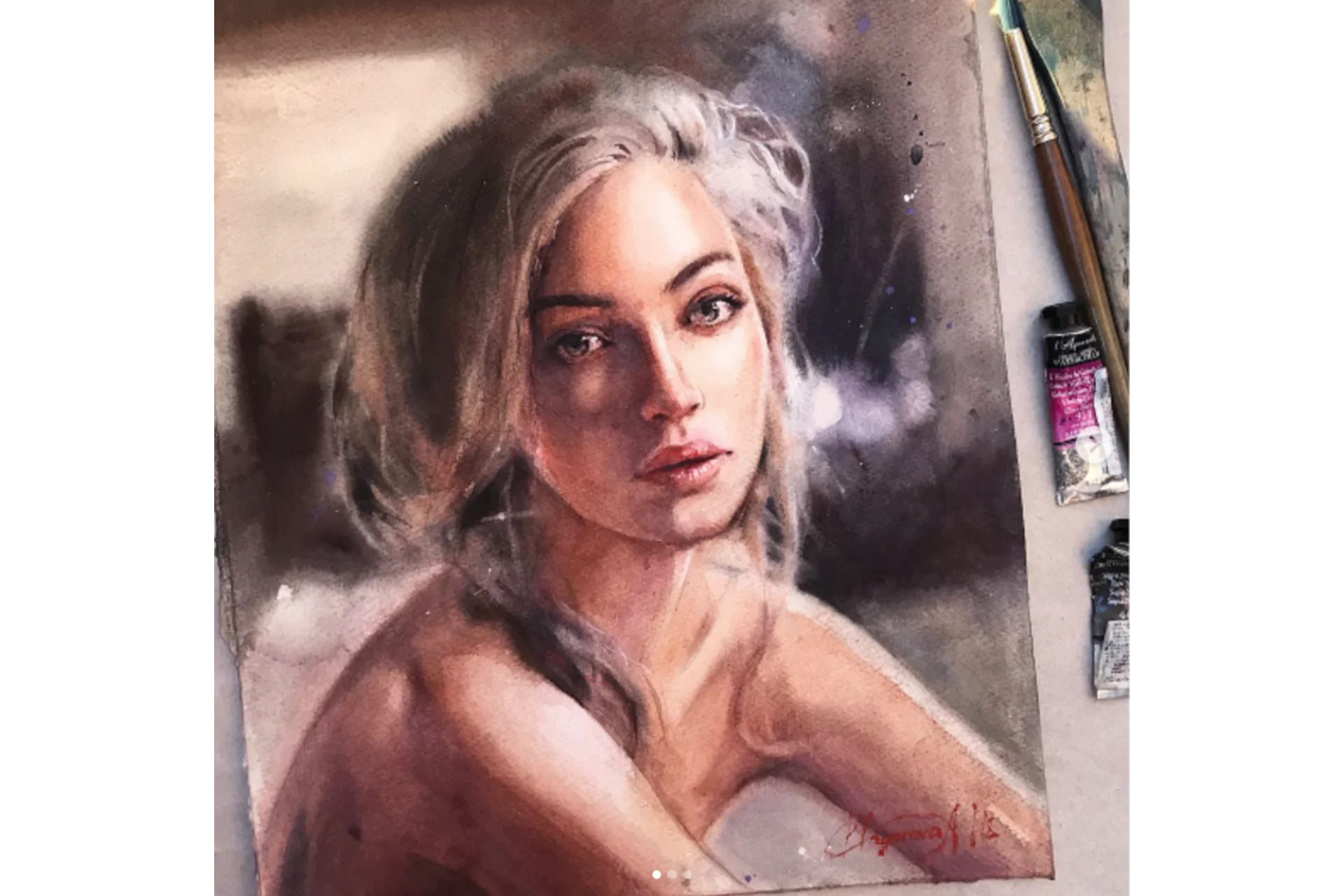 Портрет. Мокрая техника (Анна Майорова), фото 1 из 1.