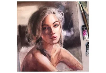 Портрет. Мокрая техника (Анна Майорова)