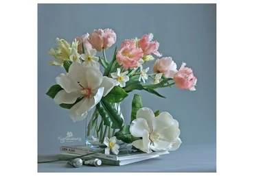 Бахромчатый тюльпан из холодного фарфора (Олеся Богданович)