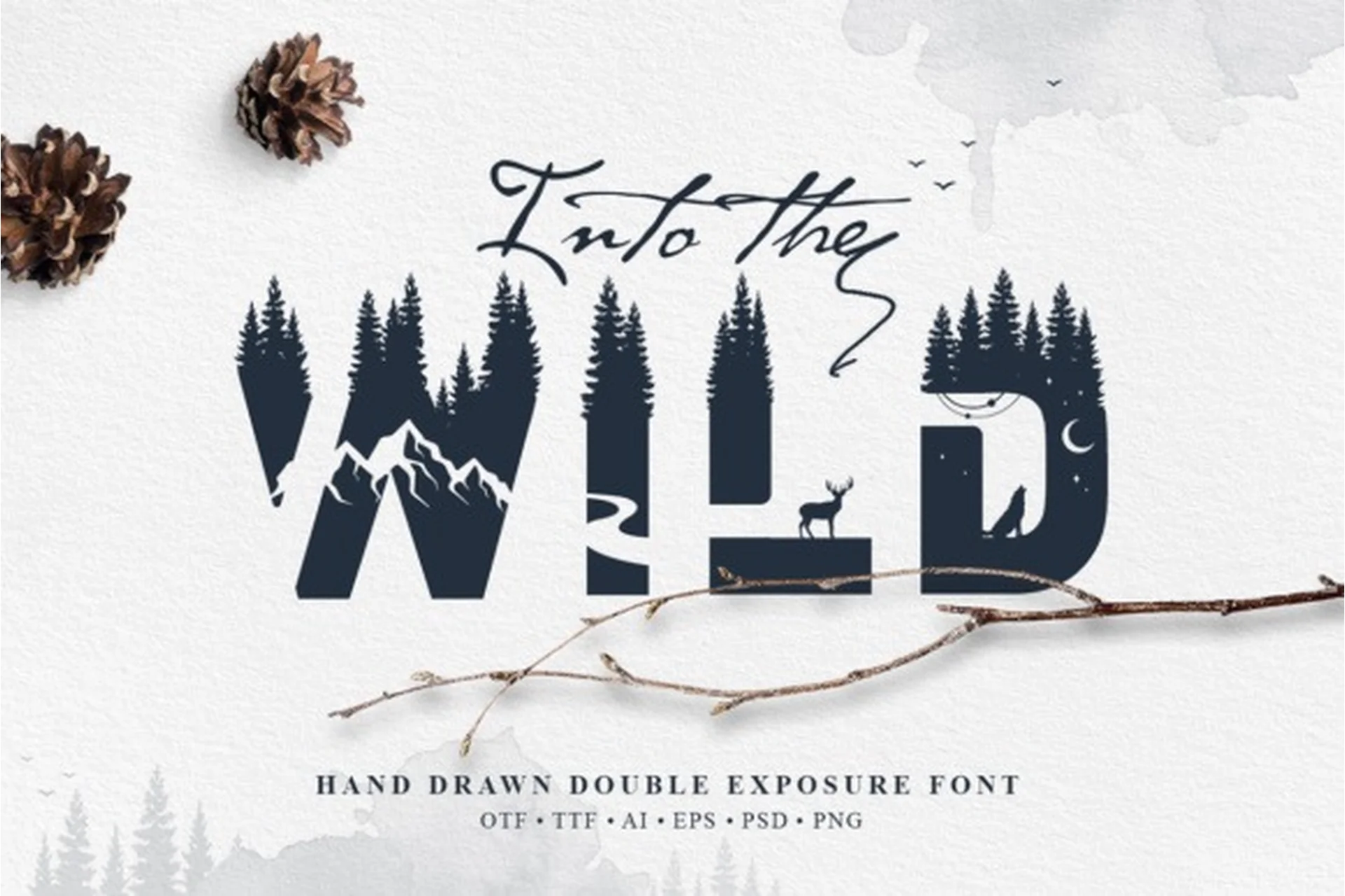 [Сreativefabrica] Into the Wild Font (Sergey360), фото 1 из 1.