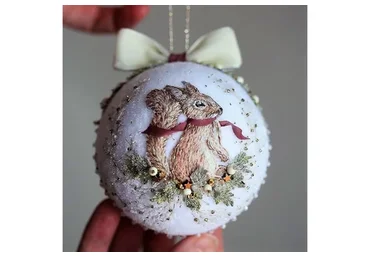 Елочные шары из бархата. Тариф Новогодние шары Лесные зверята (Анастасия Демидова)