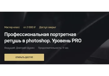 Профессиональная портретная ретушь в photoshop. Уровень PRO. Тариф - Standart (Дмитрий Щукин)