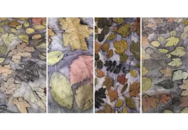 [Шкатулочка] Палантин «Серебро осени». Крашение в технике «Ботанический принт» (Марина Журавлева)