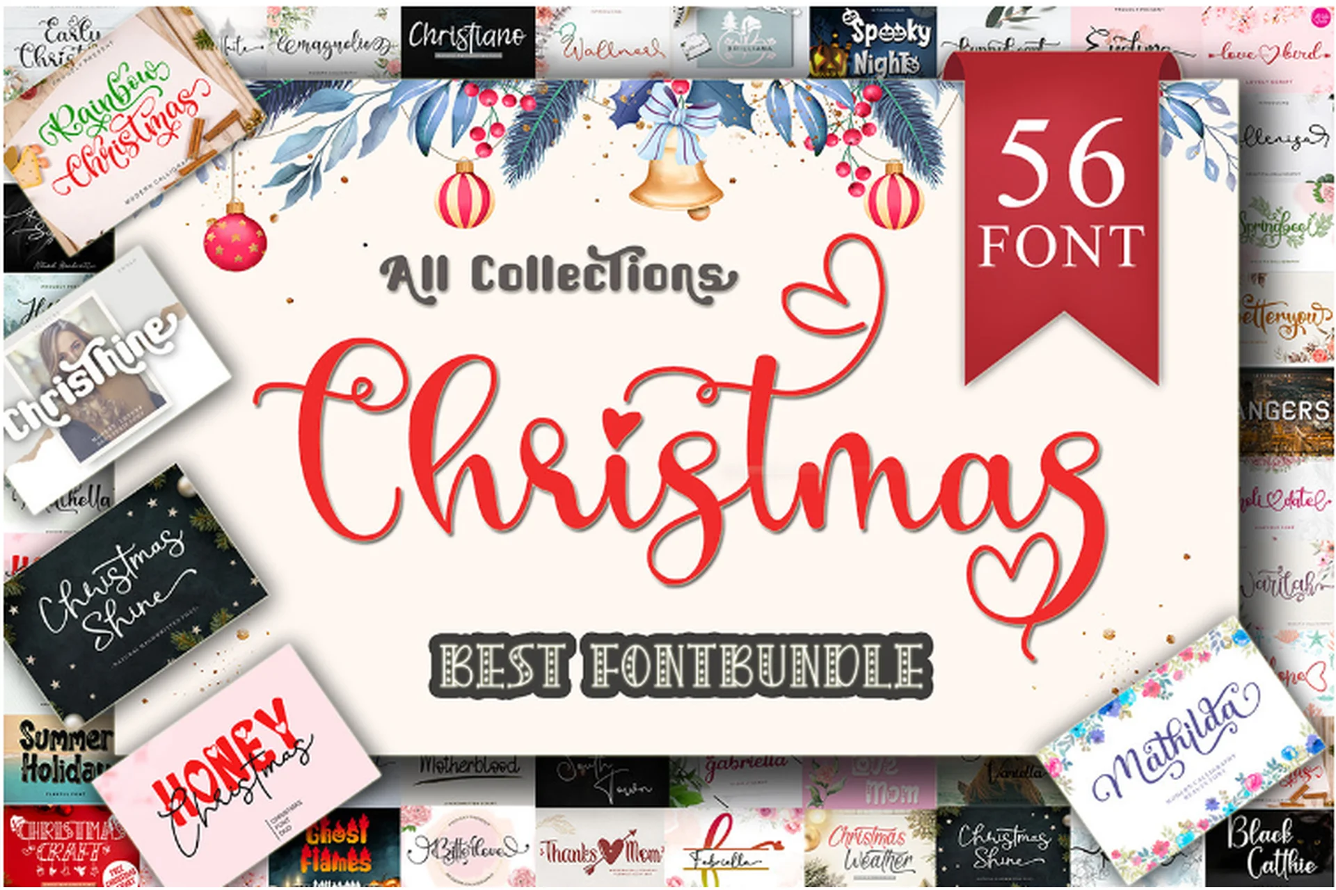 [Creativefabrica] Christmas Font Bundle (Letterafa Studio), фото 1 из 1.