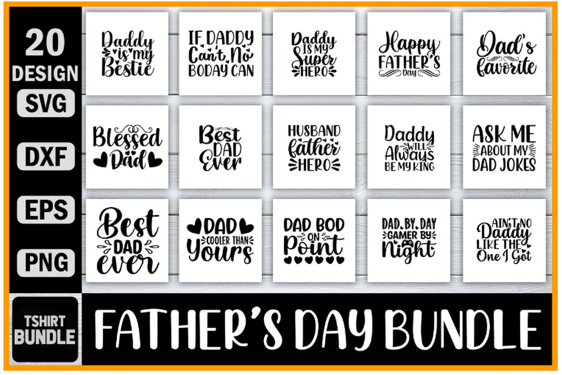 [Creativefabrica] Father's Day SVG Design Bundle (Tshirt_Bundle), фото 1 из 1.