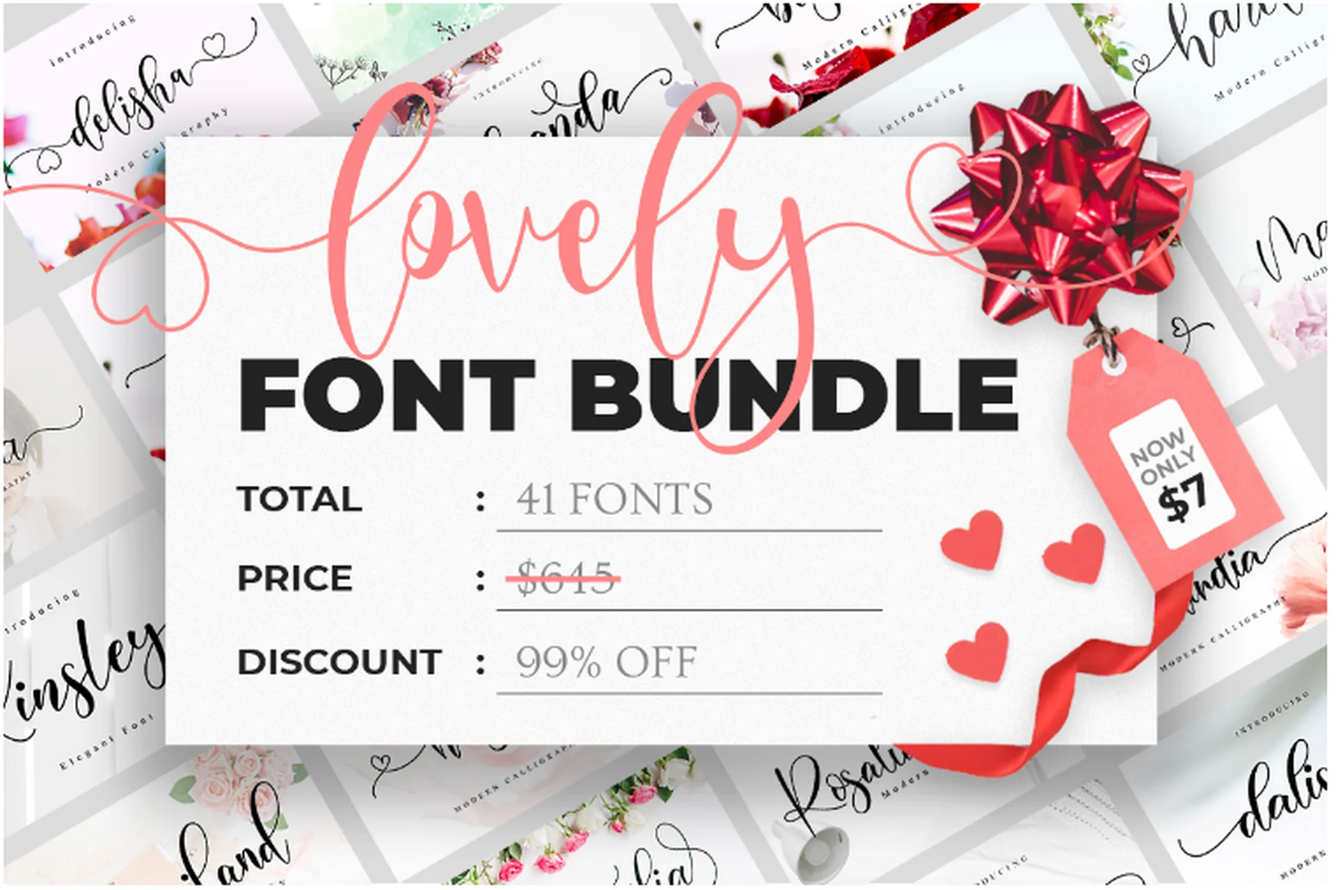 [Creativefabrica] Lovely Font Bundle (NissaStudio), фото 1 из 1.