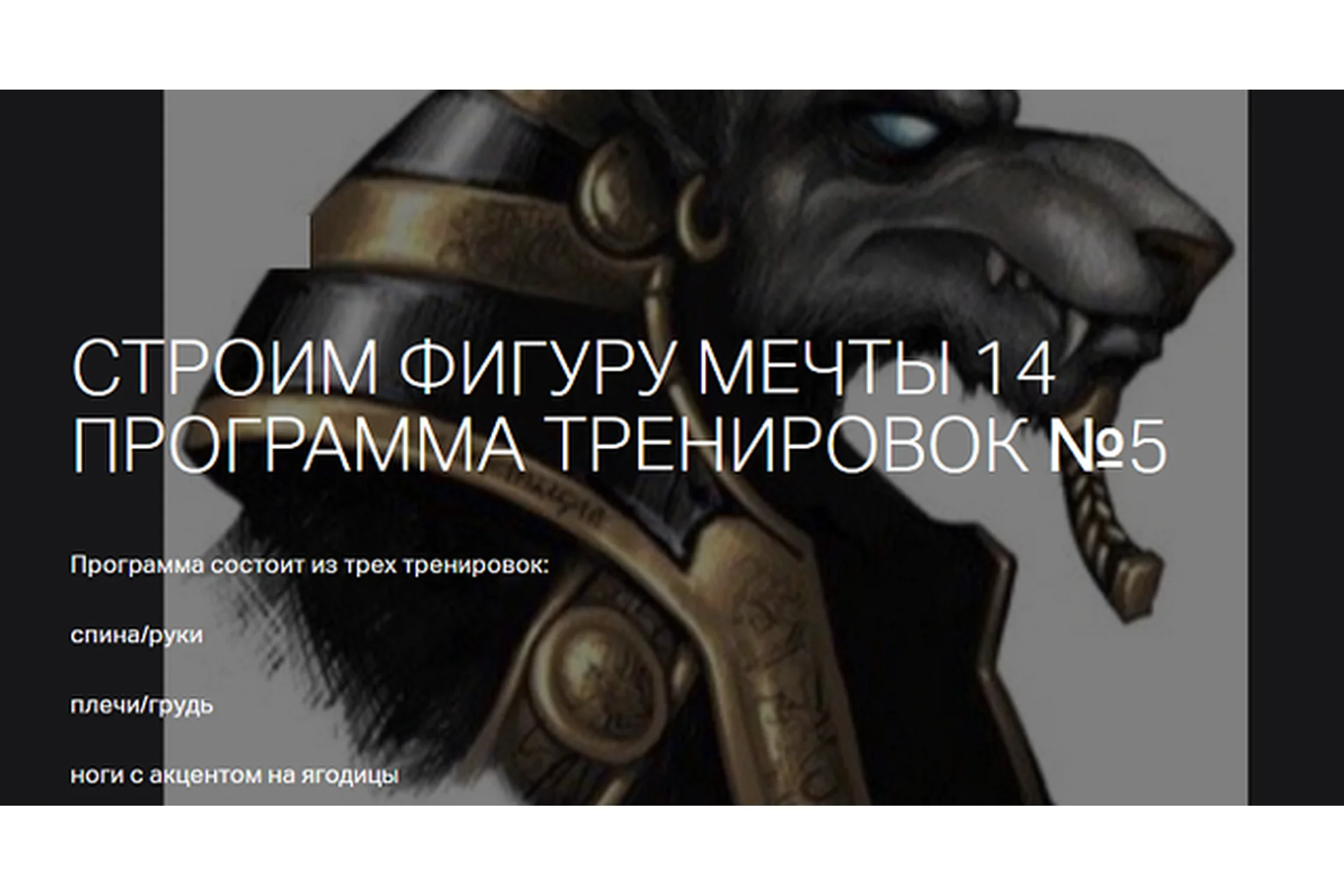 Строим фигуру мечты 14. Программа тренировок № 5 (Игорь Романов), фото 1 из 1.