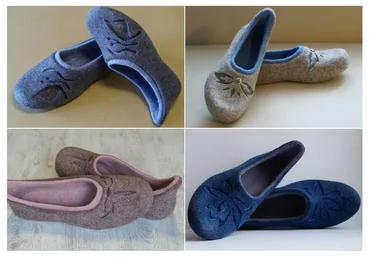 Тапочки с высокой пяткой и прорезным декором (Алеся Исмагилова)