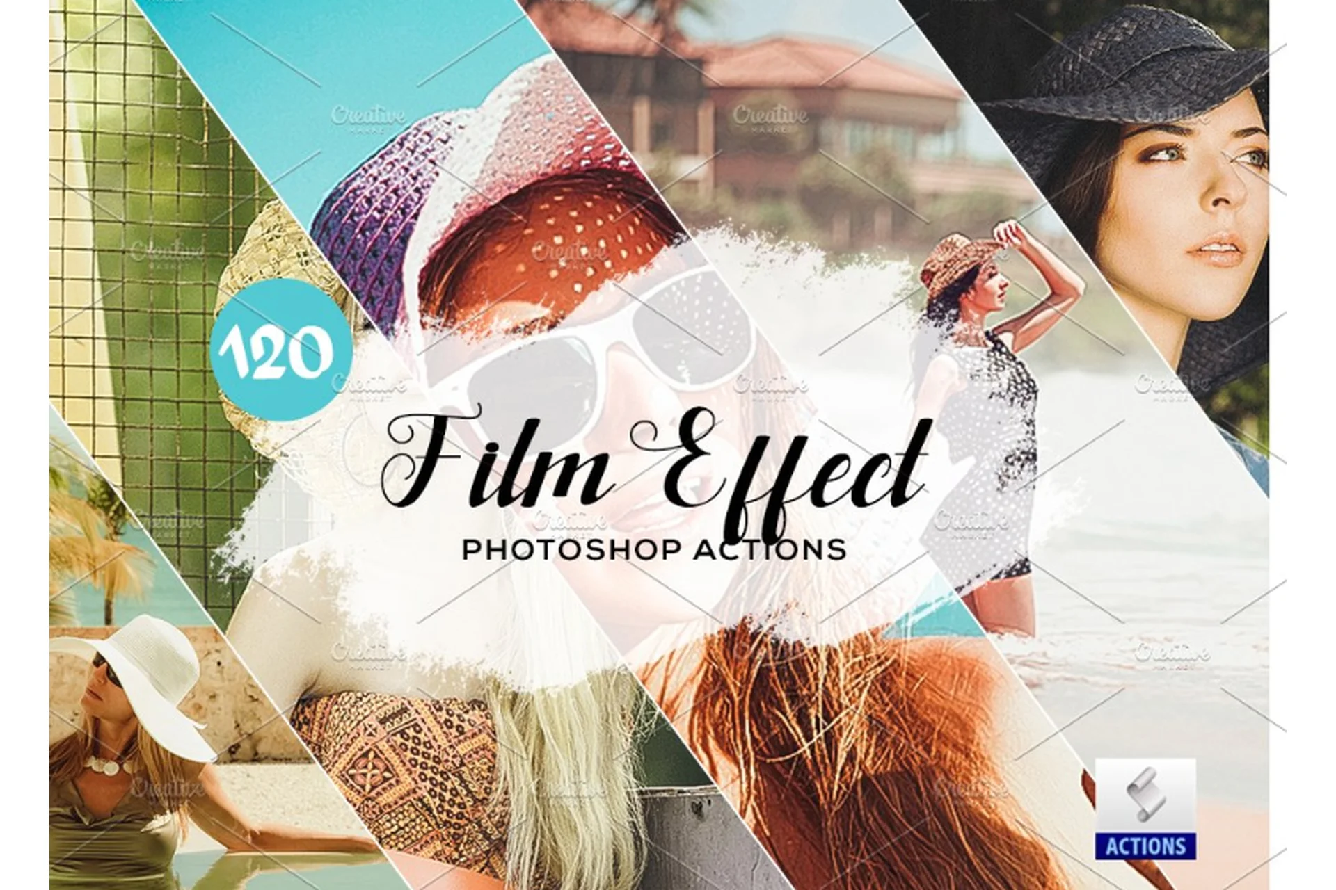 [CreativeMarket] 120 Film Effect Photoshop Actions. Экшены для фото (DreamColor), фото 1 из 1.