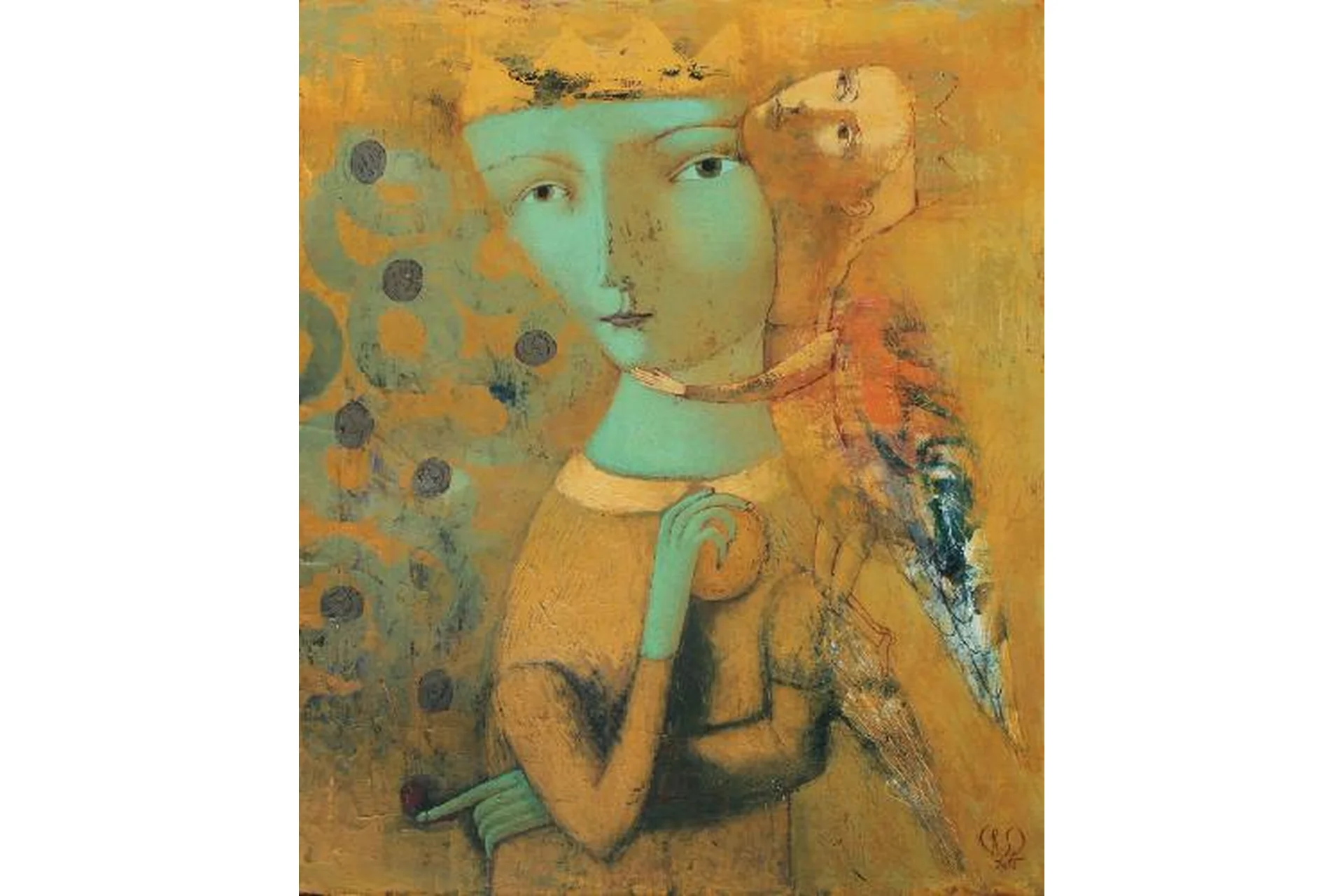 Многослойная техника живописи акрилом на холсте с процарапыванием. Вариант №2 (Светлана Румак), фото 1 из 1.