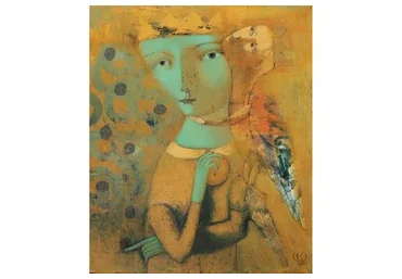 Многослойная техника живописи акрилом на холсте с процарапыванием. Вариант №2 (Светлана Румак)