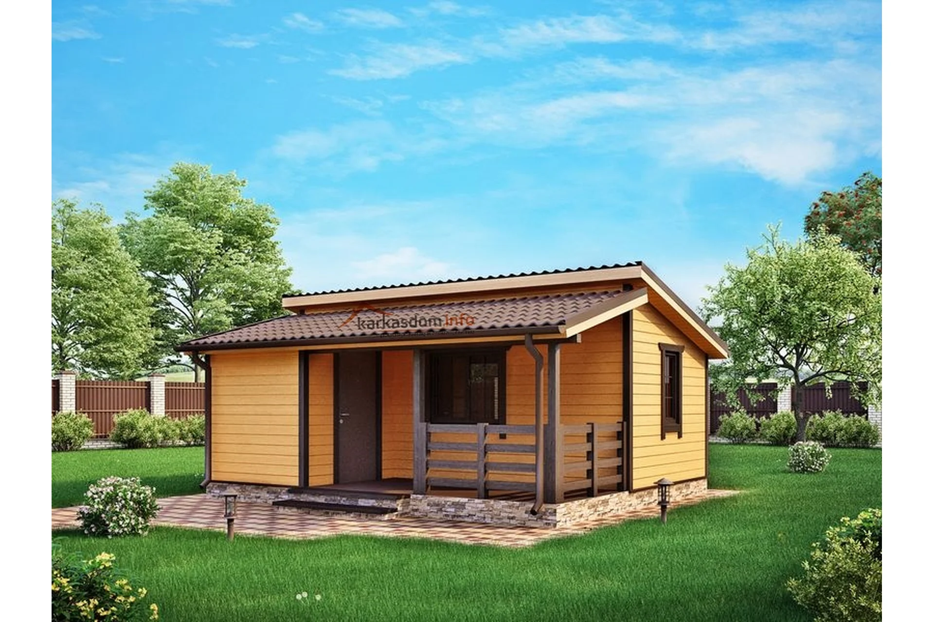 [Karkasdom] Проект каркасного дома / бытовки 5х6 30м 2 для строительства своими руками Проект КД-56, фото 1 из 1.