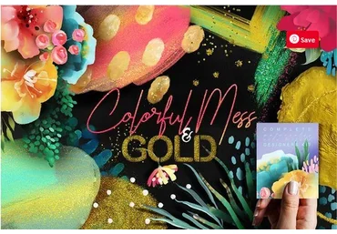 [Сreativefabrica] Colorful Mess & Gold (Anna Babich)