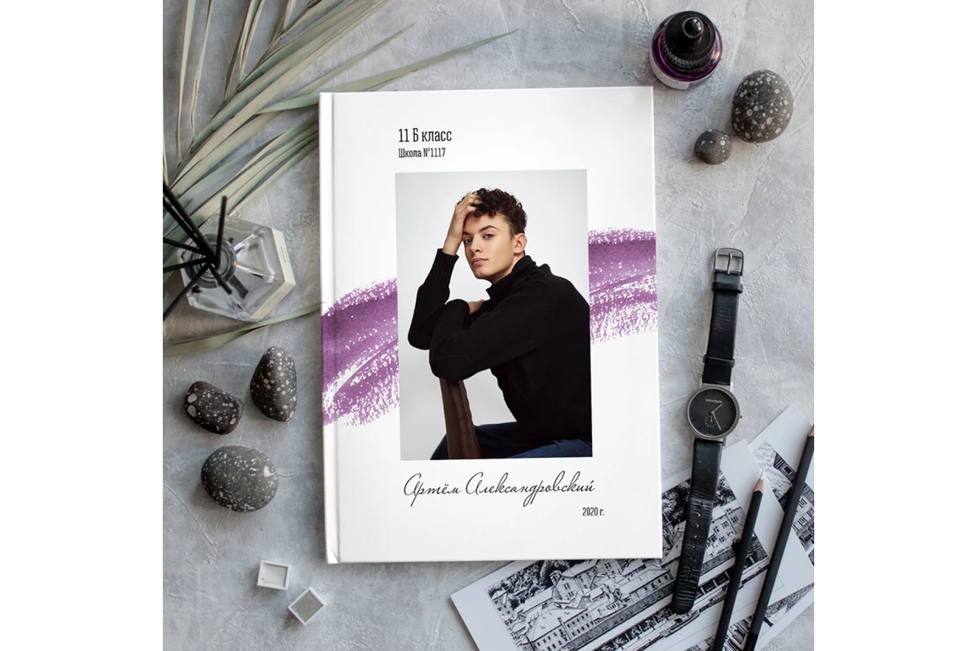 Шаблон выпускной фотокниги Дизайн "Яркий Штрих" (Ксения Фёдорова), фото 1 из 1.