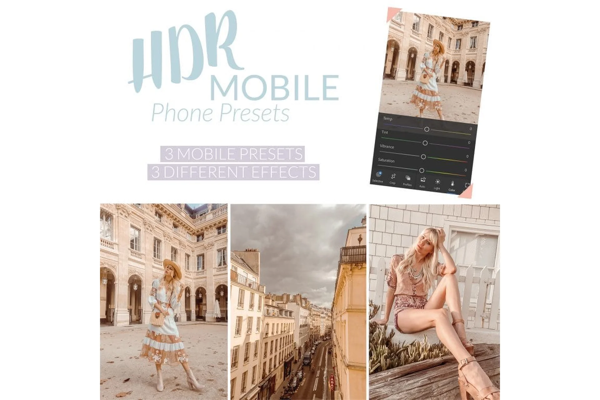 Мобильные Гламурные Пресеты HDR Mobile Pack (Sarah Loven), фото 1 из 1.