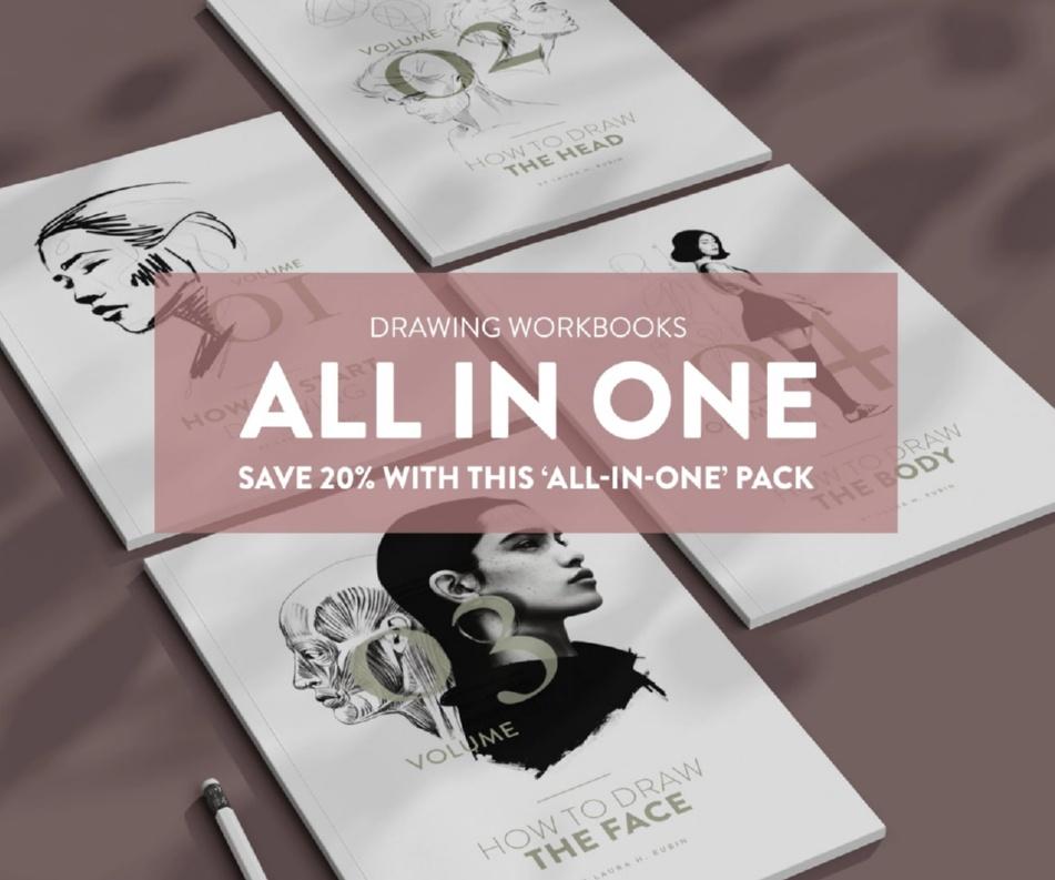 [gumroad] Рабочие тетради для рисования / All in One - Drawing Workbooks (Laura Rubin)
